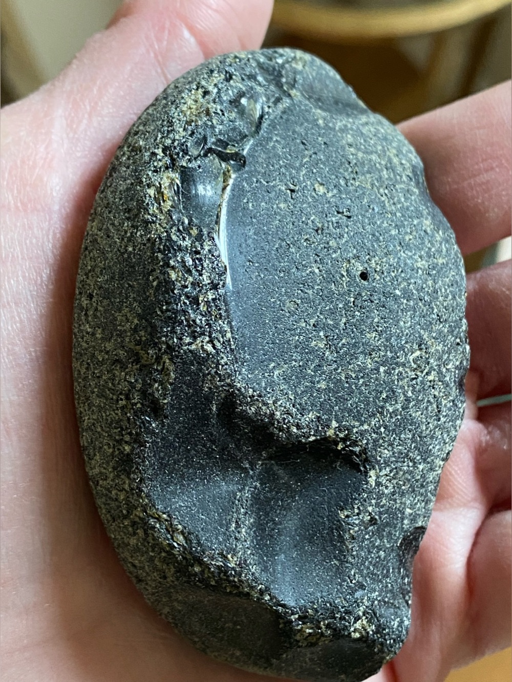 Genuine Surf-Tumbled Thick Opaque Black Pirate Glass Seaglass Large Thick PNW